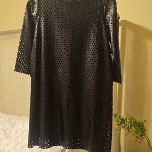 Elegant Black Eyelet Dress